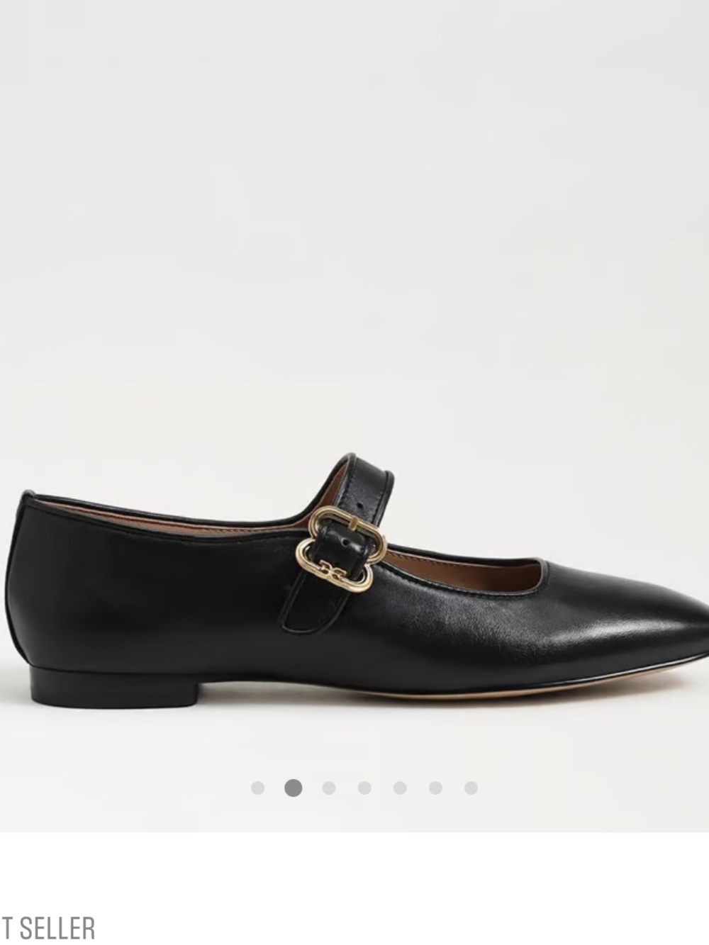 Sam Edelman Black Leather fall fav Mary Jane Flat with Gold Buckle Accent